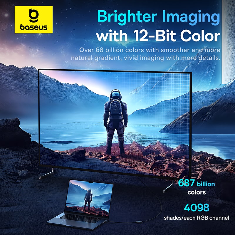 Cáp Xuất Hình Baseus High Definition Type-C to DP 8K | Chuyên Đồ Họa & Gaming 240Hz, Sạc Nhanh 100W