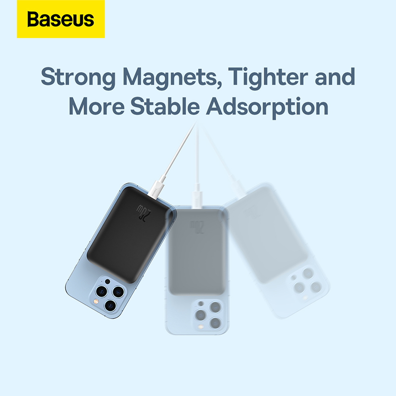 Pin Sạc Dự Phòng Nam Châm Baseus Magnetic | Hít Không Dây, Sạc Nhanh 20W, 6000/10000mAh