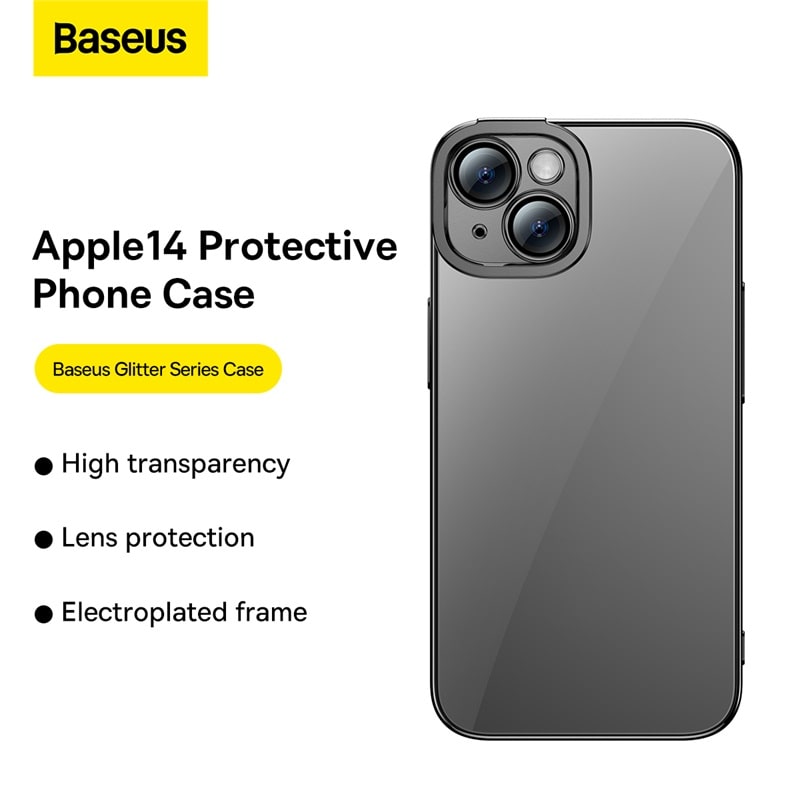 Combo Ốp Lưng Baseus Glitter Cho iP14 | Kèm Dán Cường Lực Full Màn Hình