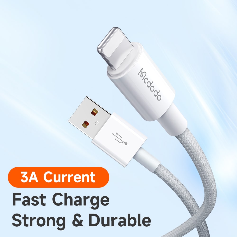 Cáp Sạc Mcdodo 3A USB to Ln | Sạc Nhanh An Toàn, Bện Dù Bền Bỉ, Chính Hãng