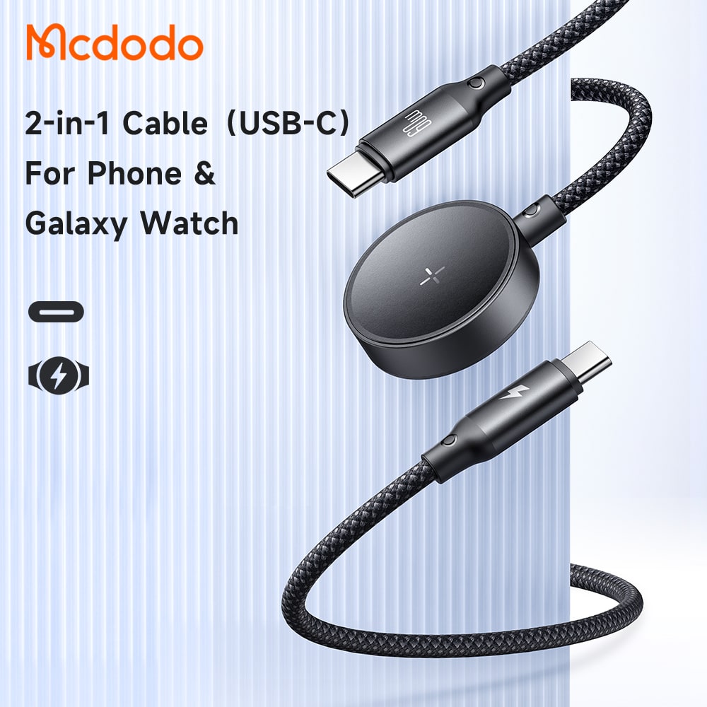 Cáp Sạc Nhanh Mcdodo 60W 2 trong 1 | Sạc Cùng Lúc Điện Thoại & Đồng Hồ Thông Minh