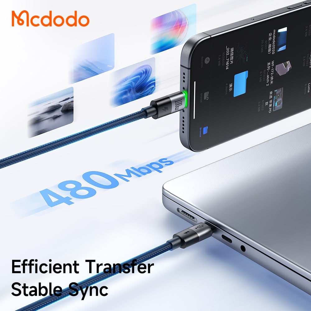 Cáp Sạc Nhanh Đa Năng Mcdodo 2-in-1 cable C to C + iP/C Simple version (1.5m)