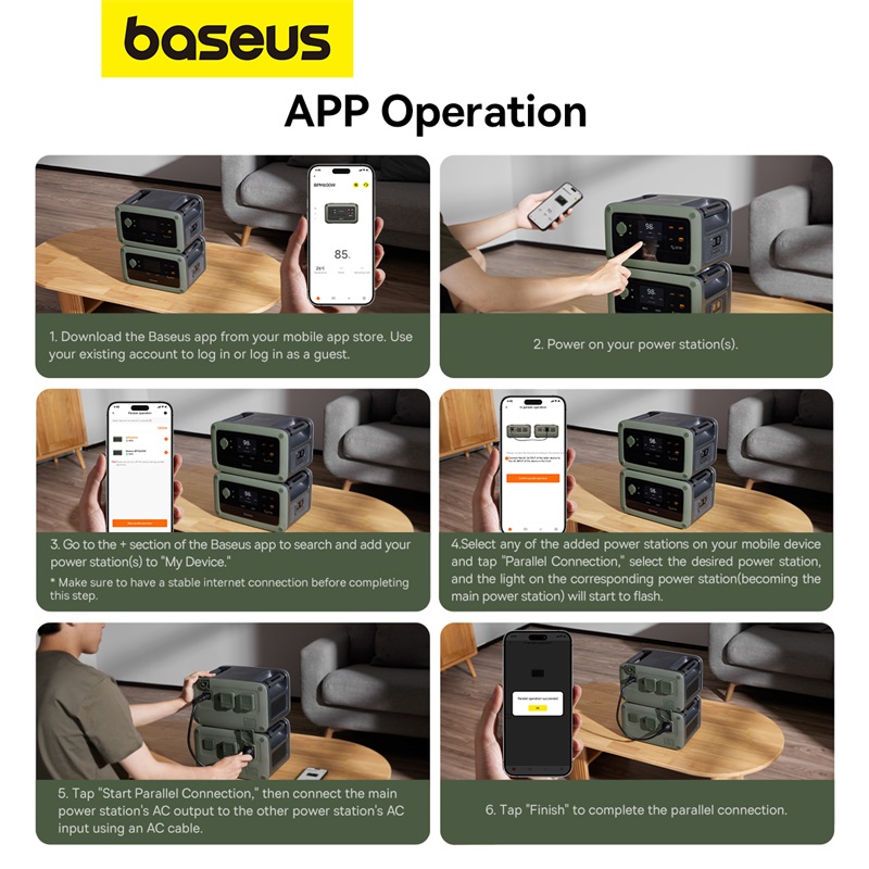Bộ Sạc Di Động Baseus Energy Stack Digital Portable Power Station (Parallel Operation) 600W (EU 220V) Forest Green