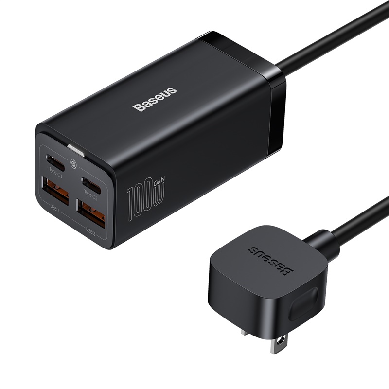 Bộ Sạc Baseus GaN3 Pro 100W Để Bàn | 4 Cổng (2C+2U) Sạc Nhanh Laptop & Điện Thoại