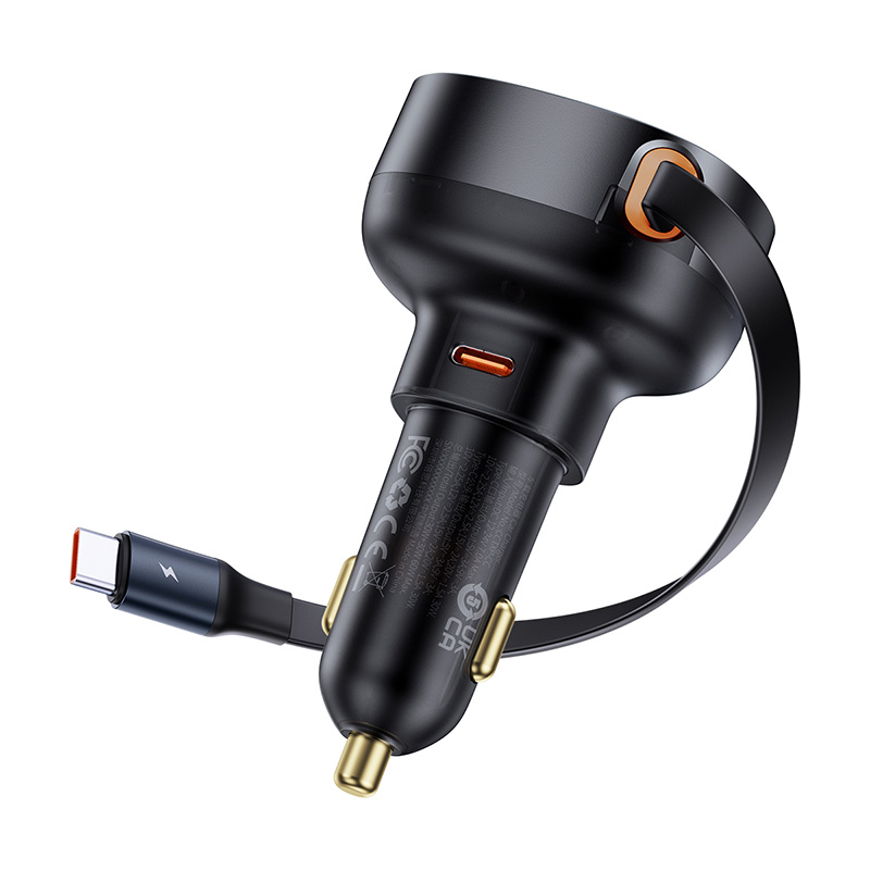 Tẩu Sạc Ô Tô Baseus Enjoyment Pro Kèm Cáp Rút Gọn | Sạc Nhanh Đa Năng Type-C & Ln, 55W/60W