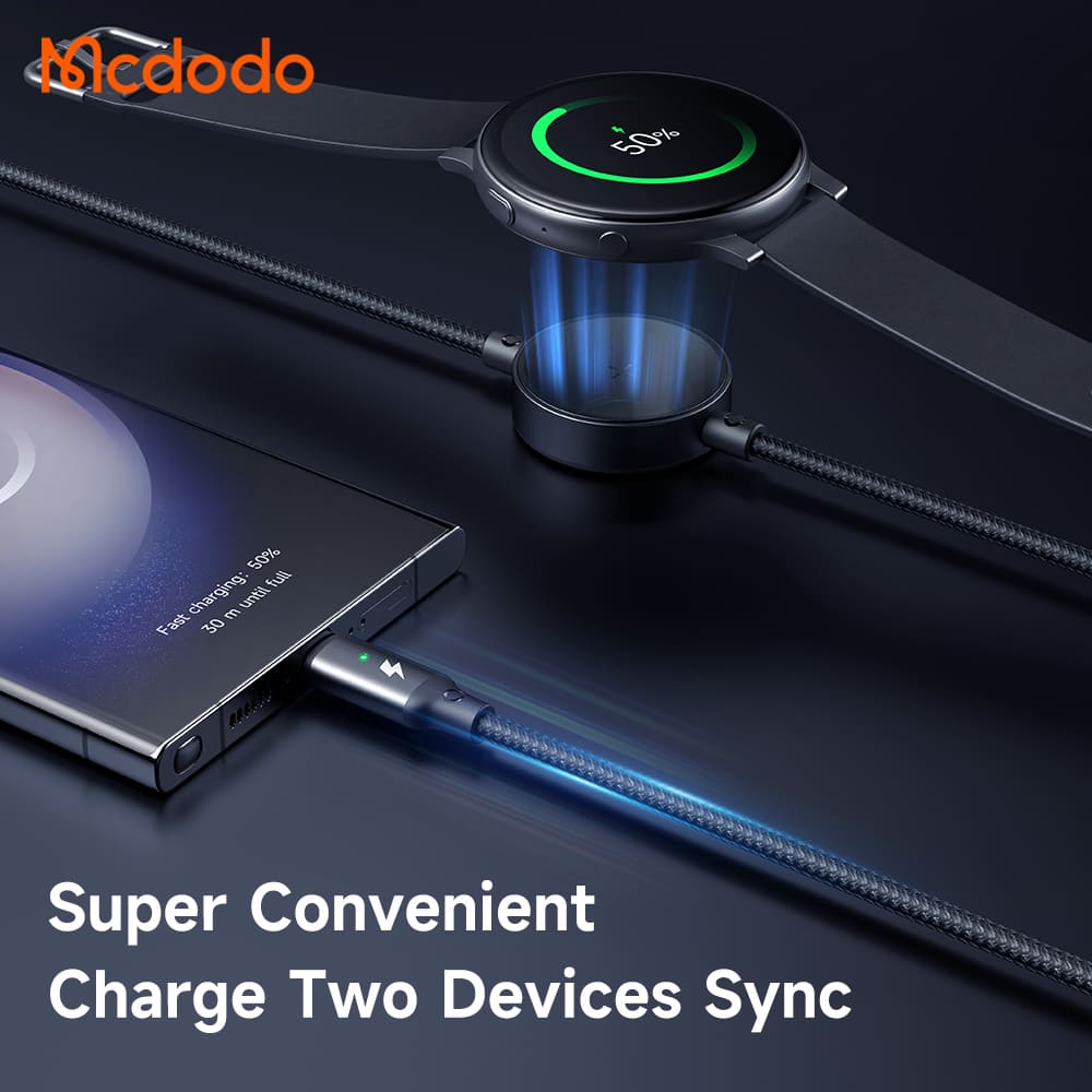 Cáp Sạc Nhanh Mcdodo 2 trong 1 | Sạc Cùng Lúc Điện Thoại & SamsungWatch 60W