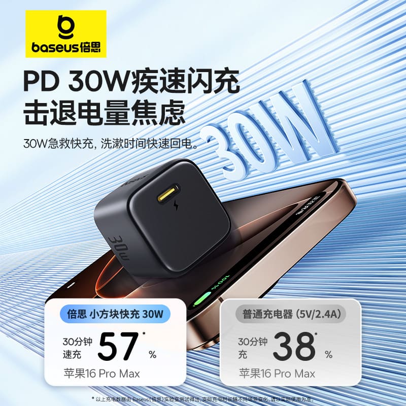 Cốc Sạc Nhanh Baseus Cube 30W PD | Chân Cắm Gập Gọn, Siêu Nhỏ Gọn