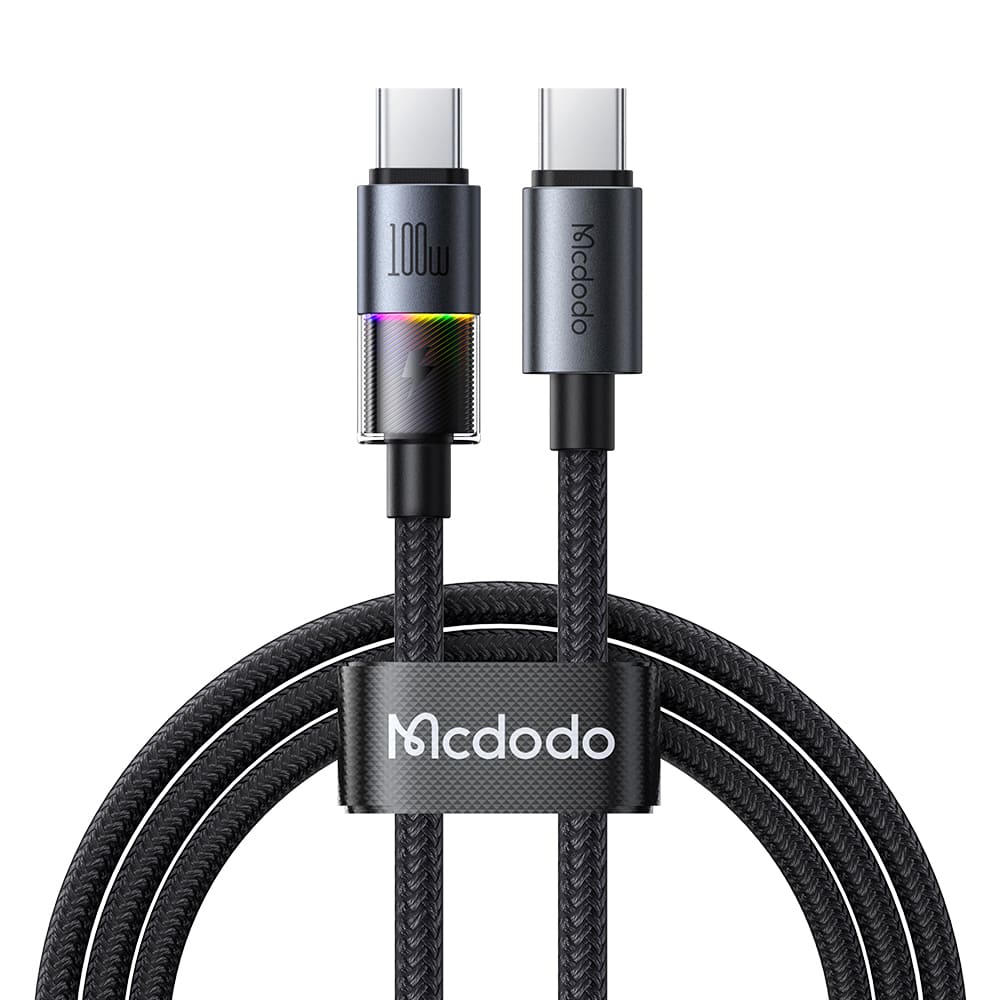 Cáp Sạc Gaming Mcdodo 100W Type-C to Type-C | Đèn LED 7 Màu, Sạc Nhanh Laptop & Điện Thoại