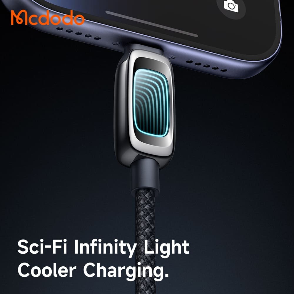 Dây Sạc Mcdodo Vision Sci-Fi USB to Ln 3A | Hiệu Ứng LED 3D, Đầu Hợp Kim Kẽm