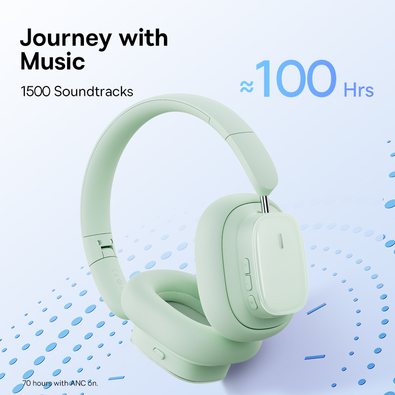 Tai Nghe Chụp Tai Baseus Bowie H1i Chống Ồn | Chuẩn Âm Thanh Kép Hi-Res, Spatial Audio, Pin 100 Giờ