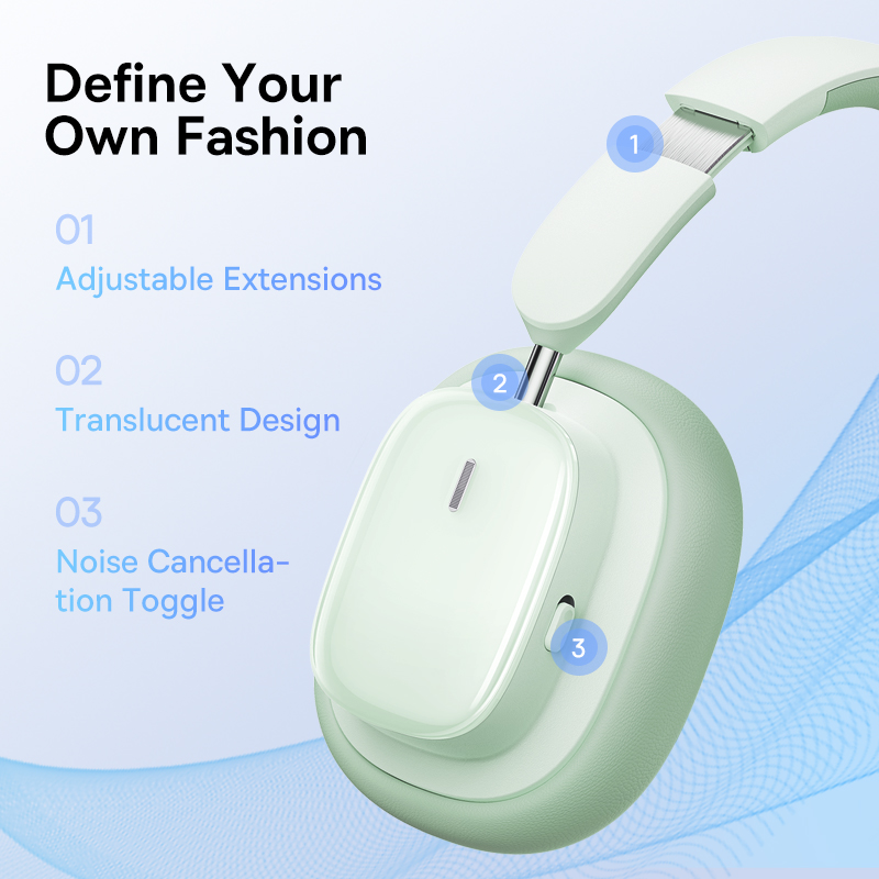 Tai Nghe Chụp Tai Baseus Bowie H1i Chống Ồn | Chuẩn Âm Thanh Kép Hi-Res, Spatial Audio, Pin 100 Giờ