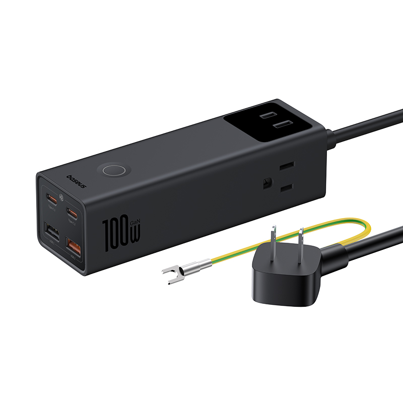 Trạm Sạc Nhanh Baseus PowerCombo Pro 100W | 7 Cổng (3AC, 2Type-C, 2USB), Tự Ngắt An Toàn 0.1s