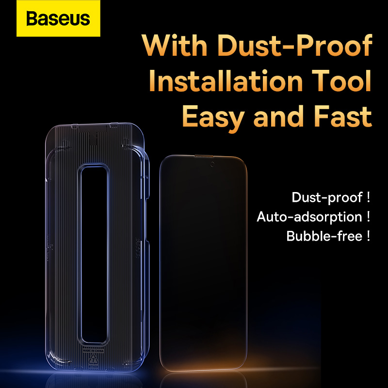 Cường Lực Baseus Crystal 0.3mm cho iP12 | Chống Va Đập, Chống Bám Vân Tay, Kèm Khung Dán