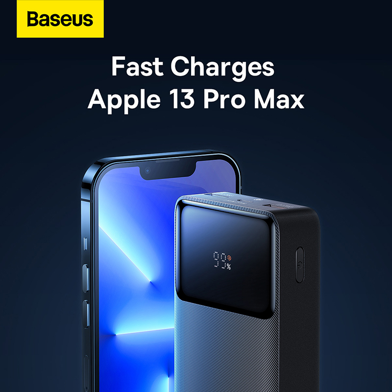 Sạc Dự Phòng Baseus Bipow 20000mAh 25W | Sạc Nhanh PD, Màn Hình LED, 3 Cổng Sạc