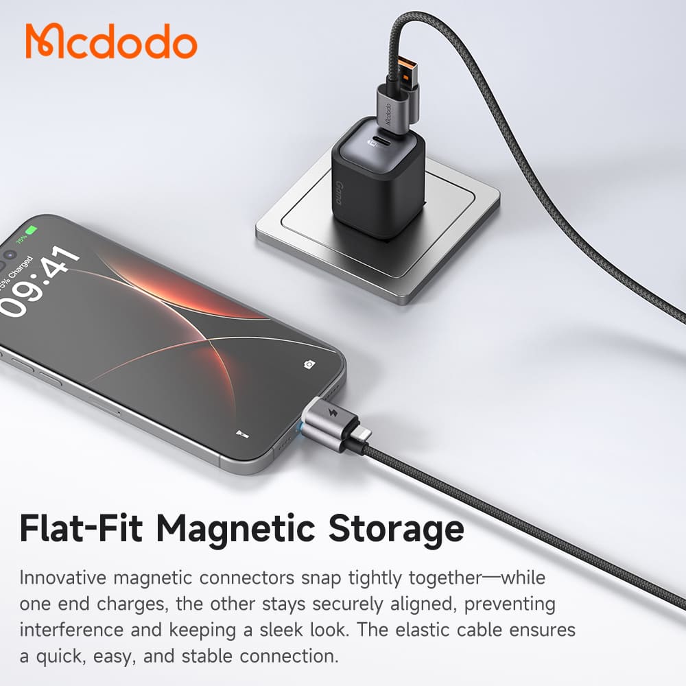 Cáp Sạc Mcdodo Nexus 60W PD | Cáp 4 trong 1 USB/Type-C ra Type-C/Ln, Đầu Hít Nam Châm