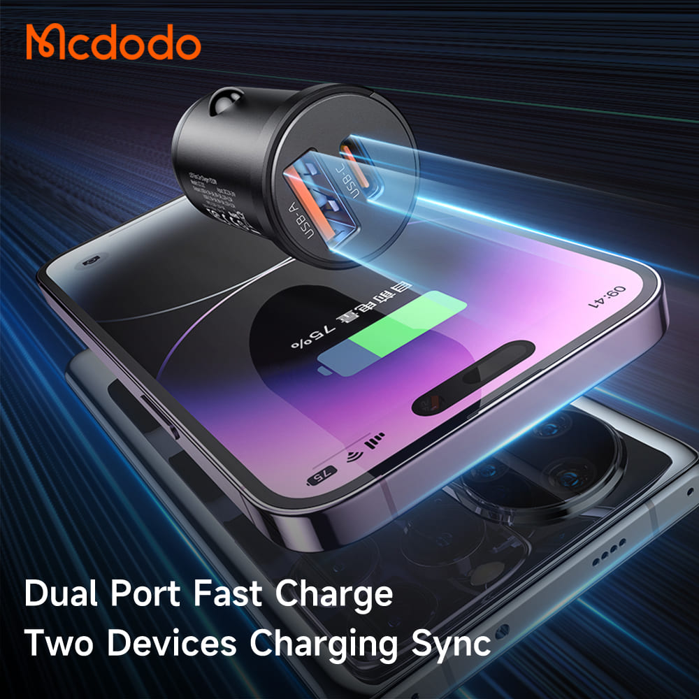Tẩu Sạc Mcdodo Cool Series 33W | Sạc Nhanh 2 Cổng Type-C & USB