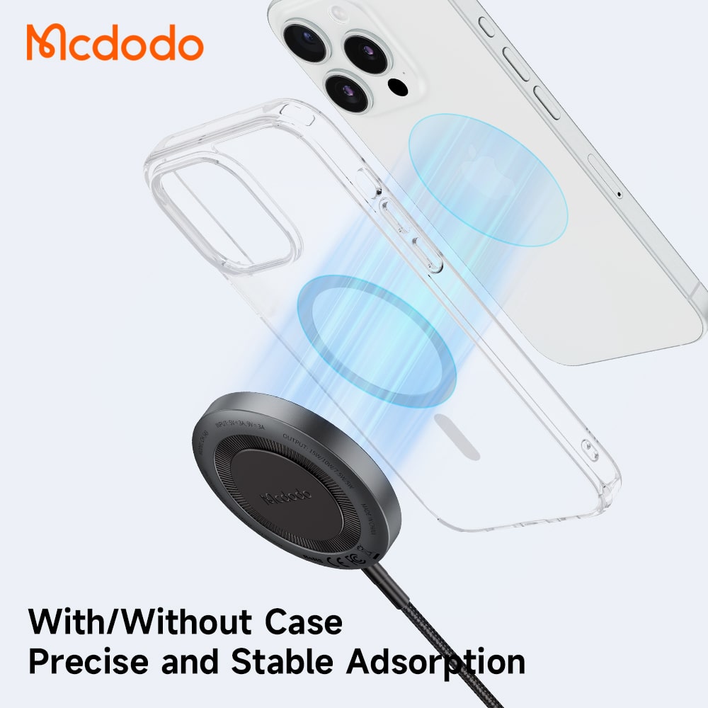 Đế Sạc Không Dây Mcdodo Magnetic 15W | Sạc Nhanh Qi, Thiết Kế Hợp Kim Bền Bỉ