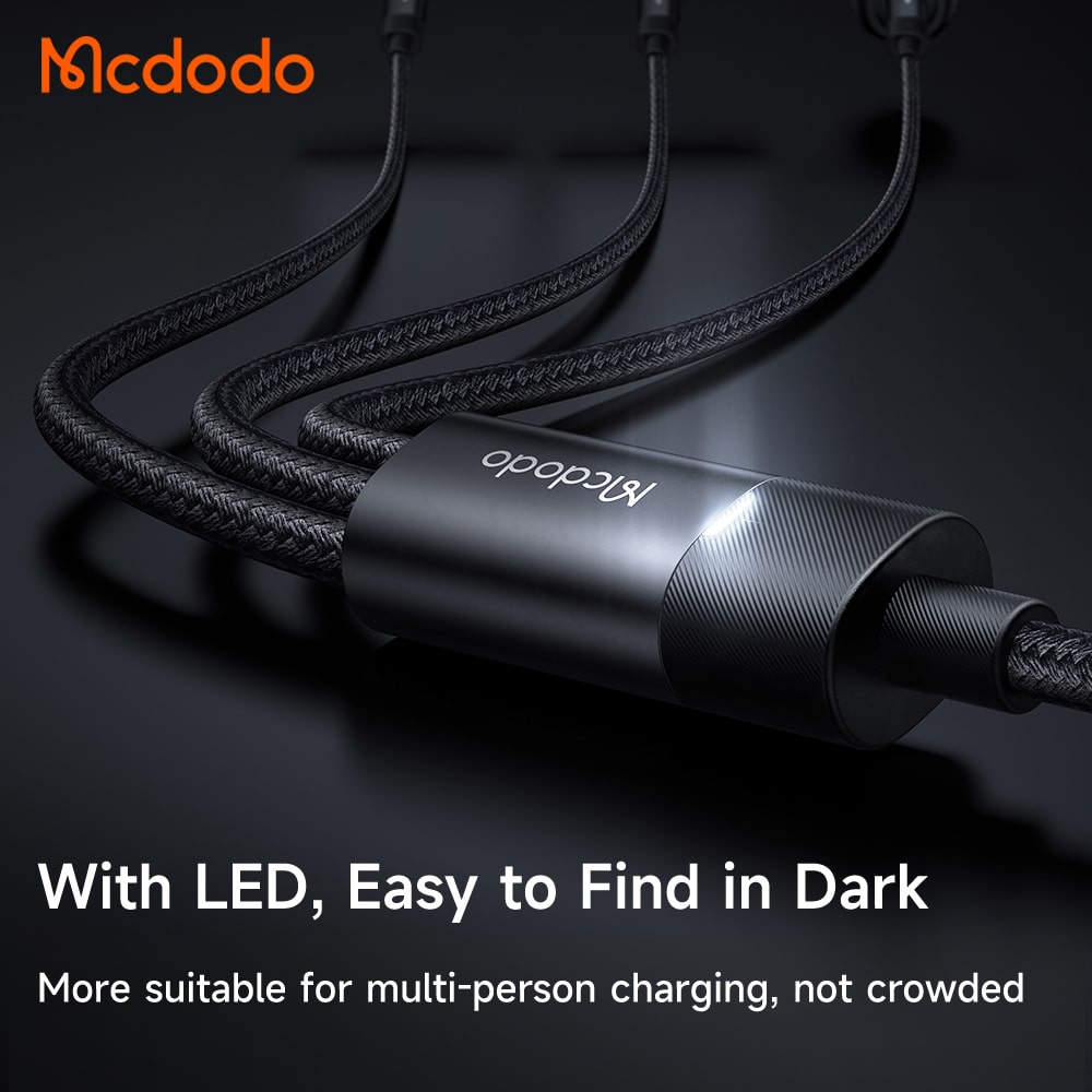 Cáp Sạc Nhanh Mcdodo 3A 3 trong 1 | Cáp USB to M+L+C Tiện Lợi, Chính Hãng