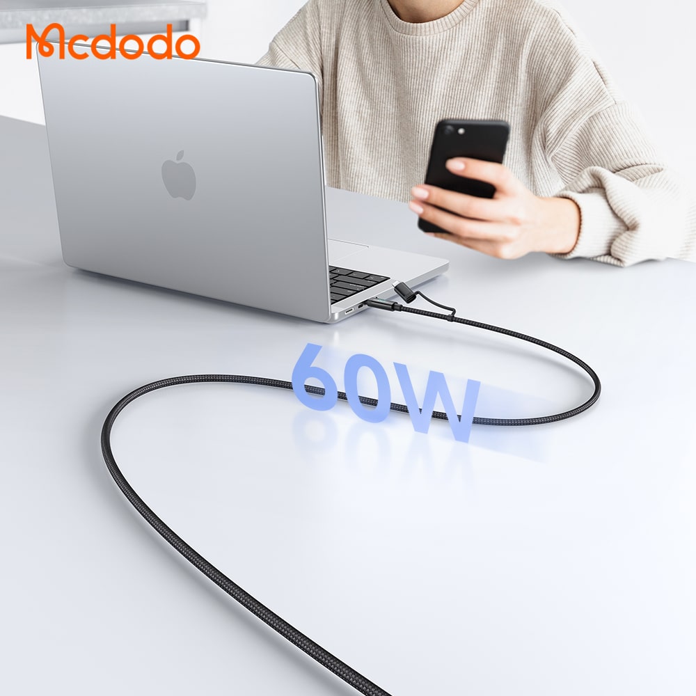 Cáp Sạc Nhanh Mcdodo 4 trong 1 USB/Type-C to Type-C/Ln 60W | Sạc Mọi Thiết Bị, Laptop & Điện Thoại