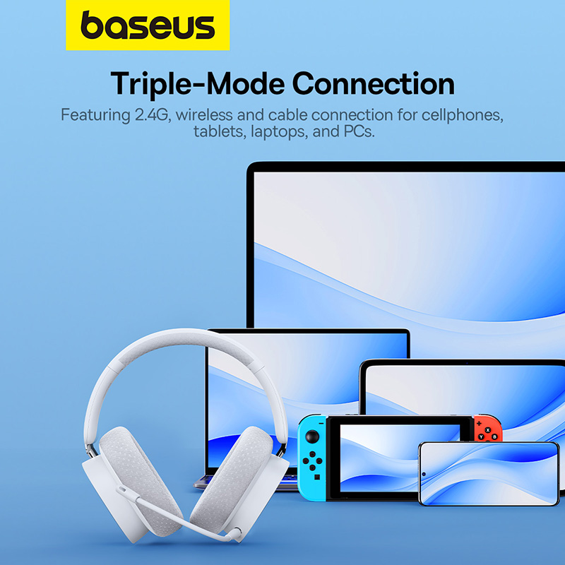 Tai Nghe Gaming Baseus GH02 Chụp Tai | Công Nghệ Trục Kép, Pin 40 Giờ, Âm Thanh Vòm
