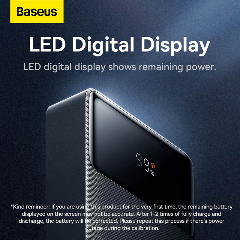 Sạc Dự Phòng Baseus Bipow 20000mAh 25W | Sạc Nhanh PD, Màn Hình LED, 3 Cổng Sạc