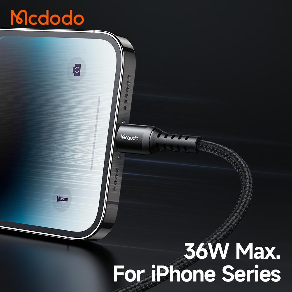 Cáp Sạc Nhanh Mcdodo 36W PD Type-C to Ln | Sạc Siêu Nhanh Cho Máy Tính Bảng & Điện Thoại