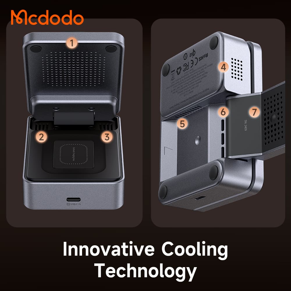 Đế Sạc Không Dây Mcdodo 3 trong 1 | Gập Gọn, Chuẩn Qi2, Sạc Điện Thoại, Đồng Hồ & Tai Nghe