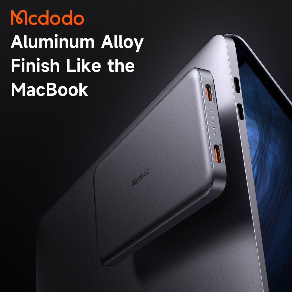 Pin Sạc Dự Phòng Mcdodo Metal Ultra-Thin Siêu Mỏng 10000mAh | Sạc Nhanh 20W, 2 Cổng Type-C
