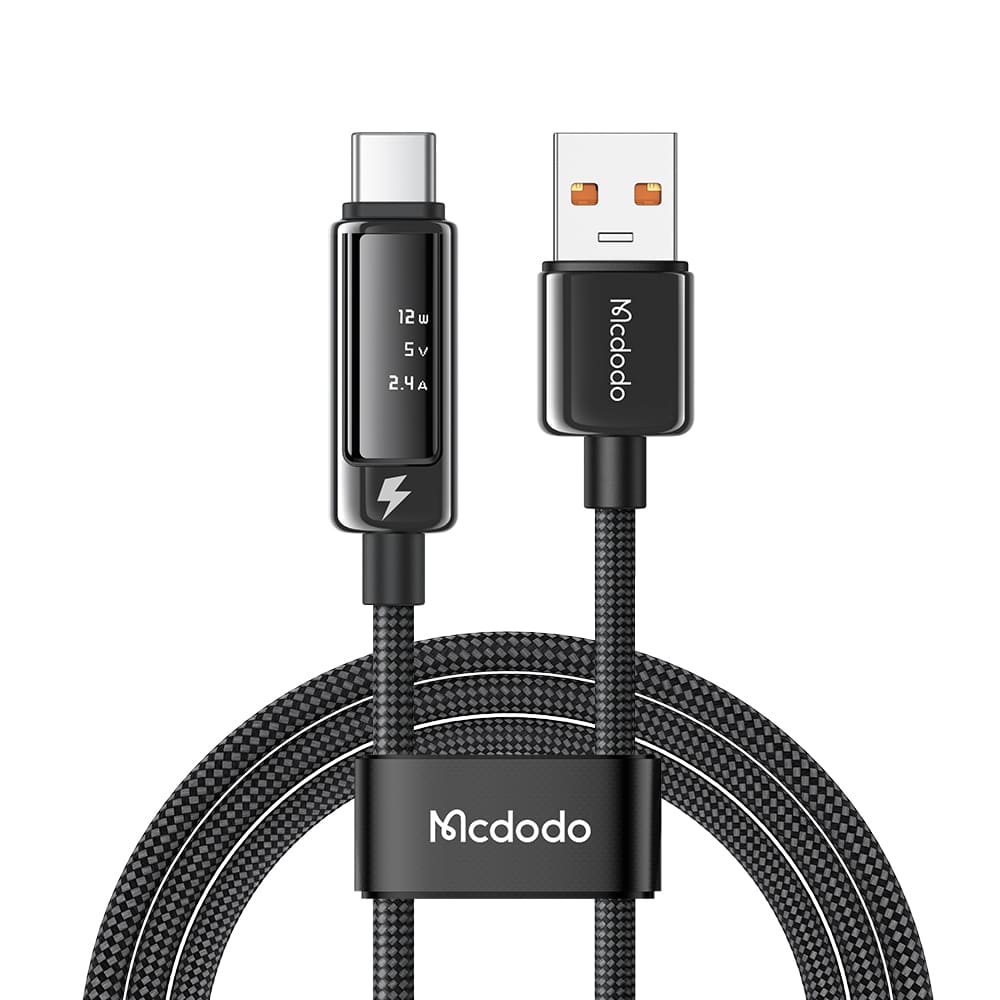 Cáp Sạc Mcdodo Vision Màn Hình OLED | USB to Type-C 6A, Đầu Hợp Kim Kẽm Sang Trọng