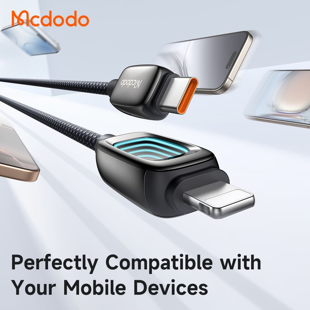 Cáp Sạc Mcdodo Vision Sci-Fi Type-C to Ln 36W | Hợp Kim Kẽm, Đèn LED 3D