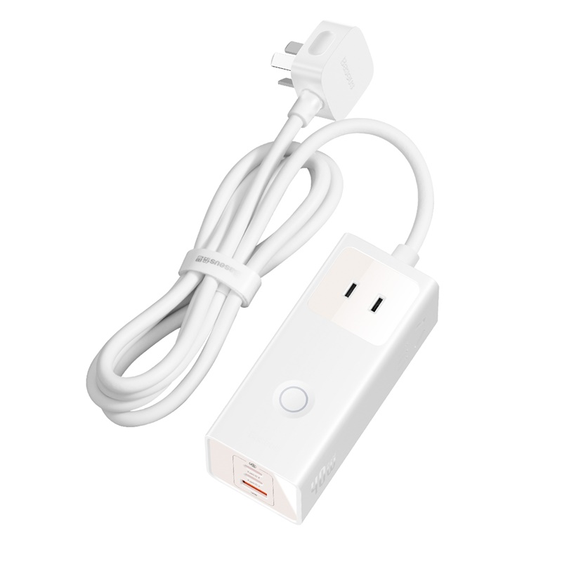 Trạm Sạc GaN Baseus PowerCombo 40W | 3 AC, 2 Type-C, 1 USB, Bảo Vệ Quá Tải BDIP