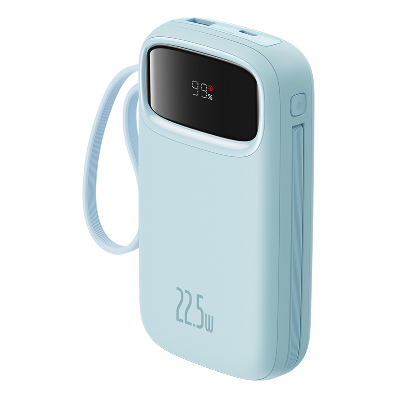 Sạc Dự Phòng Baseus Qpow2 22.5W | Kèm Sẵn 2 Cáp Ln & Type-C, Màn Hình LED, 10.000/20.000mAh