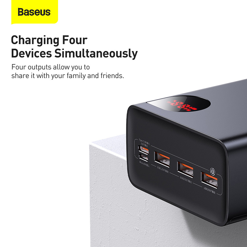 Pin Sạc Dự Phòng Baseus Adaman 40000mAh | Sạc Nhanh 22.5W, 4 Cổng Sạc, Màn Hình LED