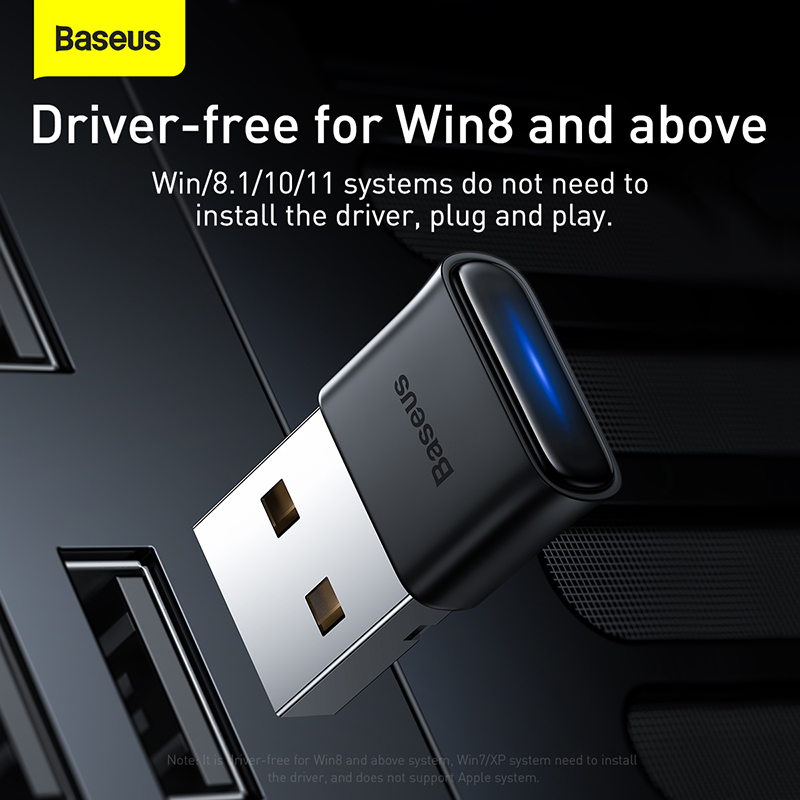 USB Bluetooth Adapter Baseus BA04  | Kết Nối Plug & Play, Hỗ Trợ Kết Nối 7 Thiết Bị Cùng Lúc