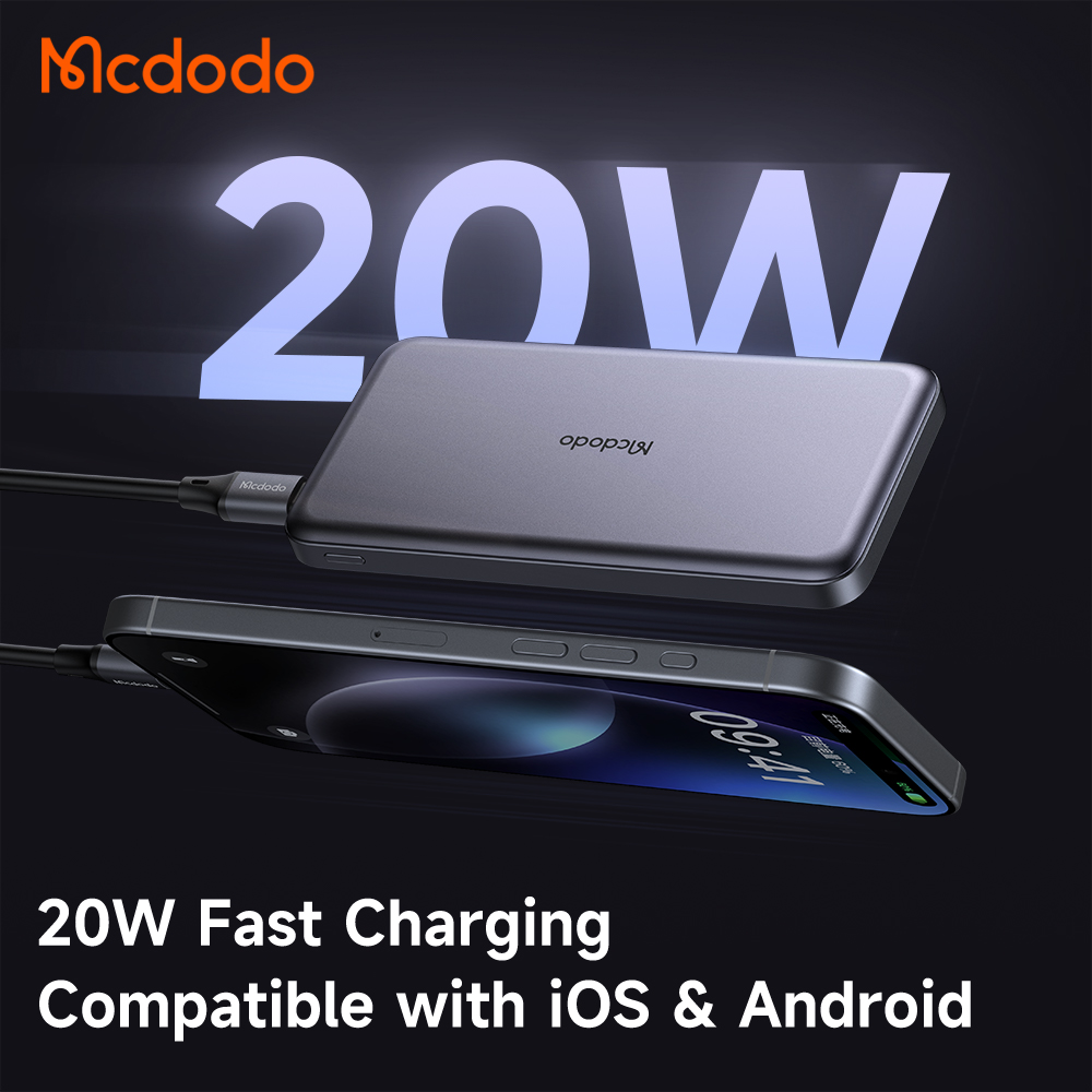 Pin Sạc Dự Phòng Mcdodo Metal Ultra-Thin Siêu Mỏng 10000mAh | Sạc Nhanh 20W, 2 Cổng Type-C
