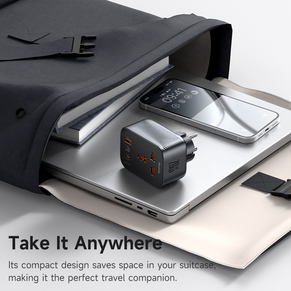 Phích Cắm Chuyển Đổi Du Lịch Mcdodo | Kiêm Sạc 20W, 3 Cổng (1 USB & 2 Type-C)