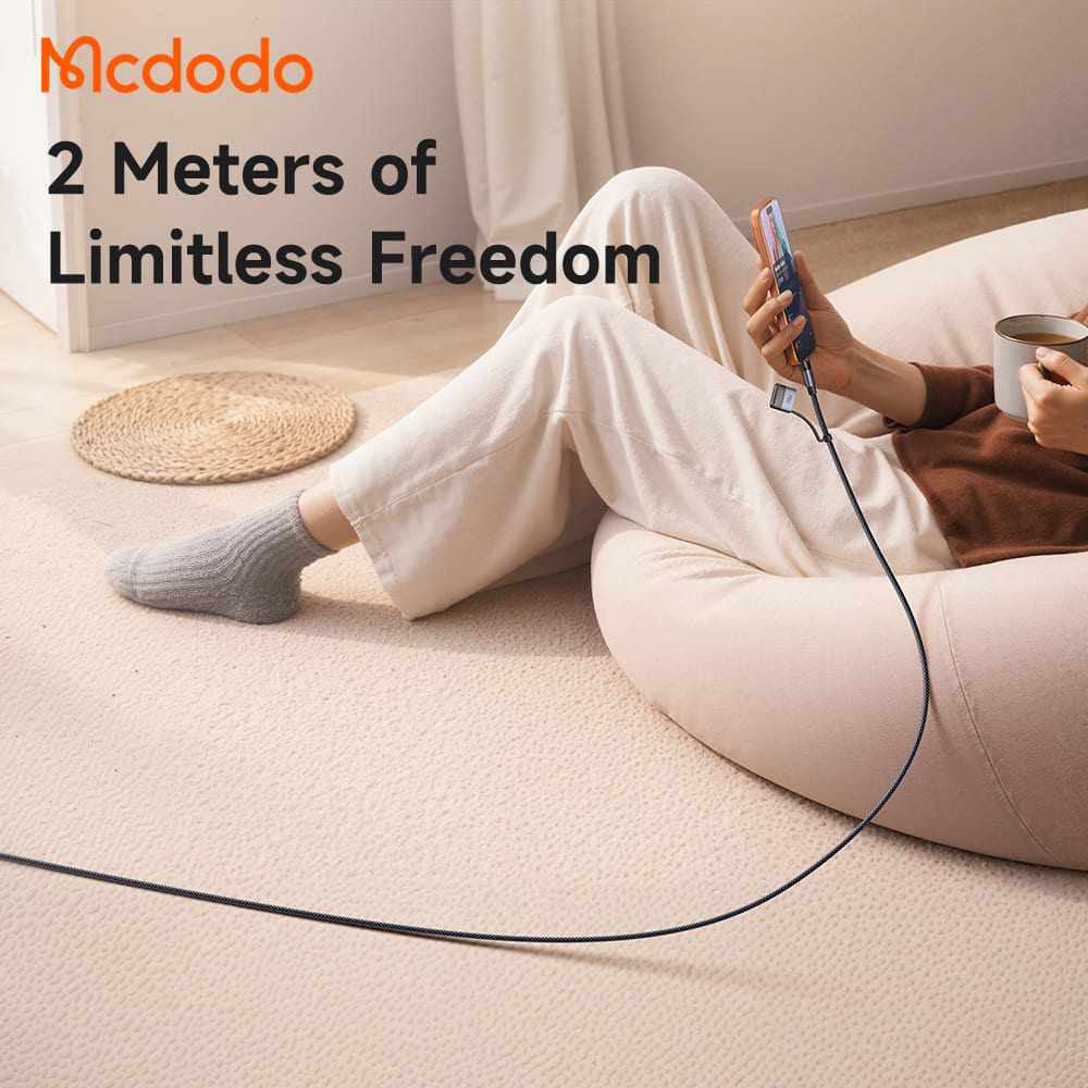 Cáp Sạc Mcdodo Luma 2 In 1 Type-C to Type-C & Magsafe3 | 240W/140W, Chiều Dài 2m