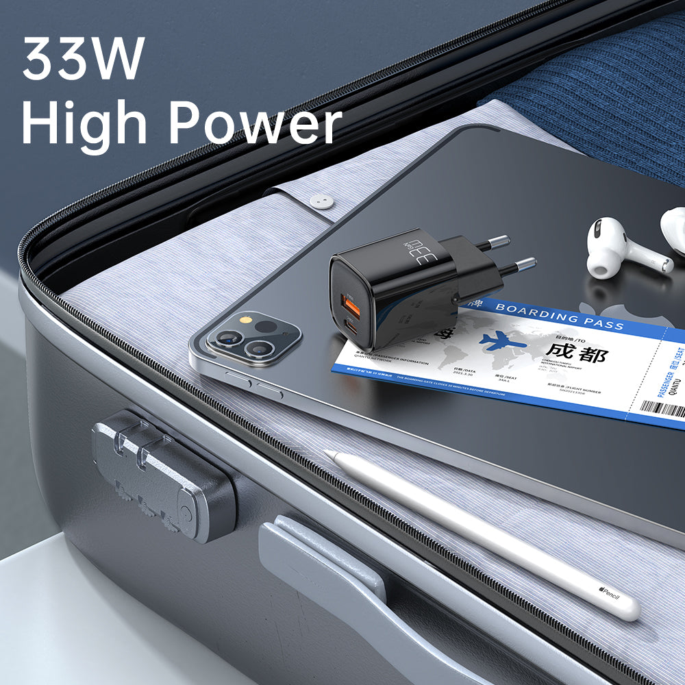 Cốc Sạc Nhanh Mcdodo Nano Series 33W PD+QC Dual Port Charger (Chân cắm tròn, Type-C + USB)