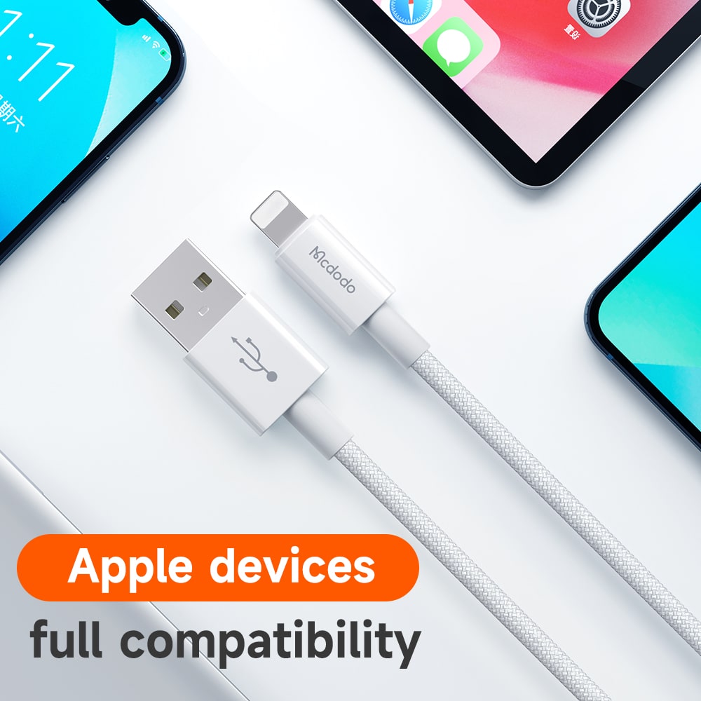Cáp Sạc Mcdodo 3A USB to Ln | Sạc Nhanh An Toàn, Bện Dù Bền Bỉ, Chính Hãng