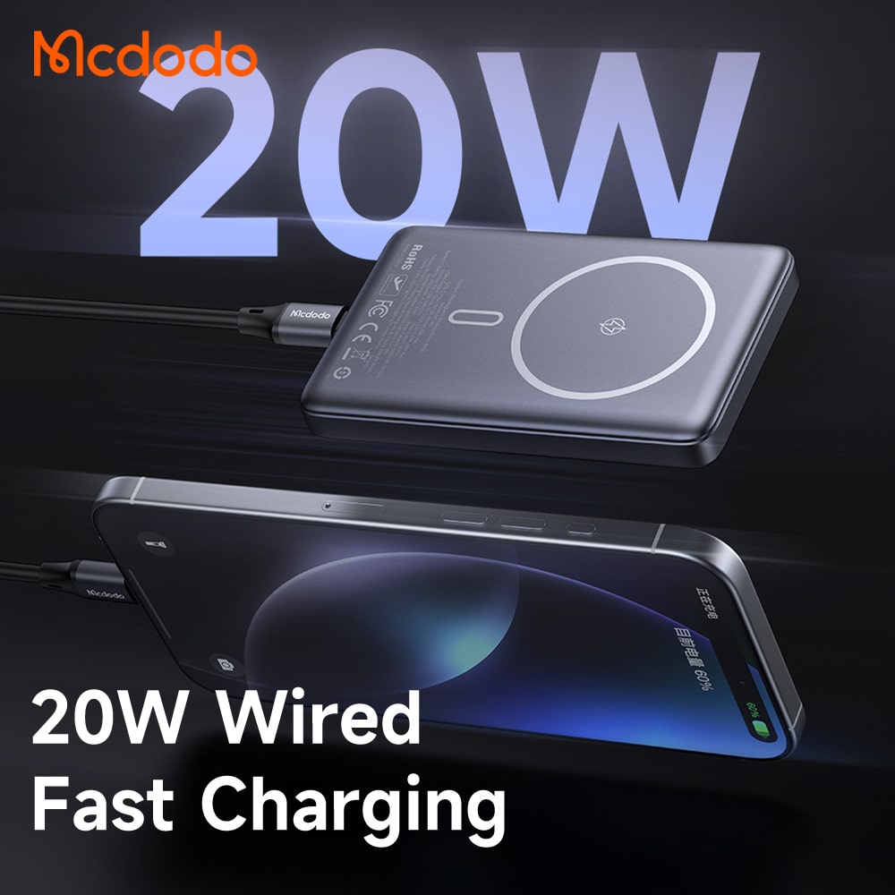Sạc Dự Phòng Hít Nam Châm Mcdodo 20W | Tùy Chọn 5000/10000mAh, Siêu Mỏng