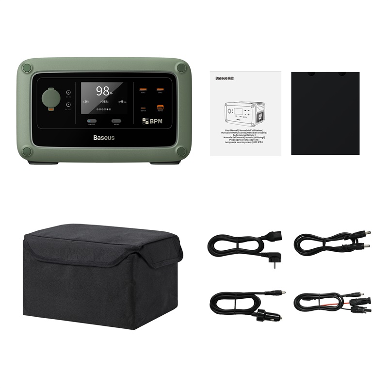 Bộ Sạc Di Động Baseus Energy Stack Digital Portable Power Station (Parallel Operation) 600W (EU 220V) Forest Green