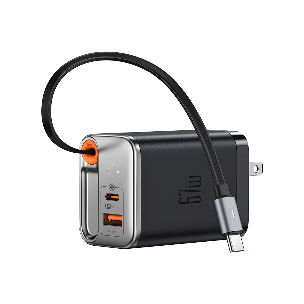 Củ Sạc Mcdodo FreeGo 67W GaN Kèm Cáp Rút | 3 Cổng Sạc Nhanh Laptop & Điện Thoại