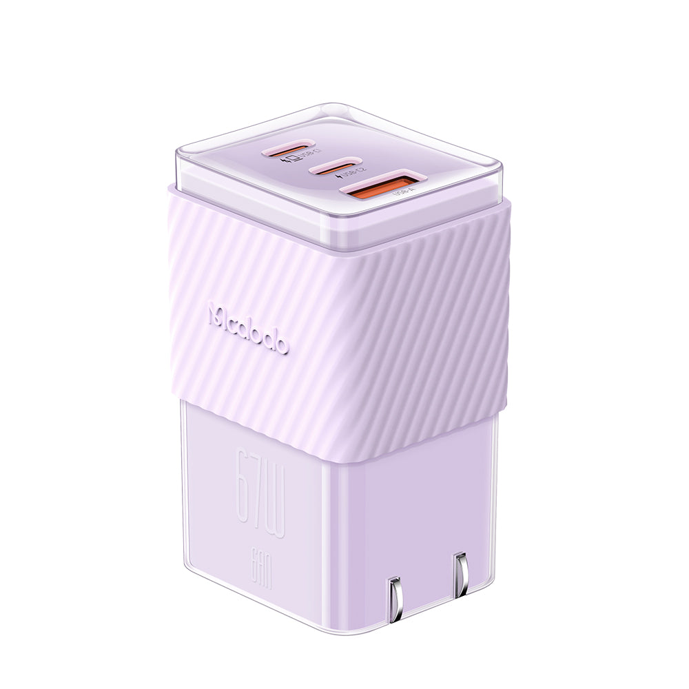 Cốc Sạc Nhanh Mcdodo 67W Dichromatic GaN 5 Mini Fast Charger (Chân cắm dẹp US, 2 TypeC + USB)