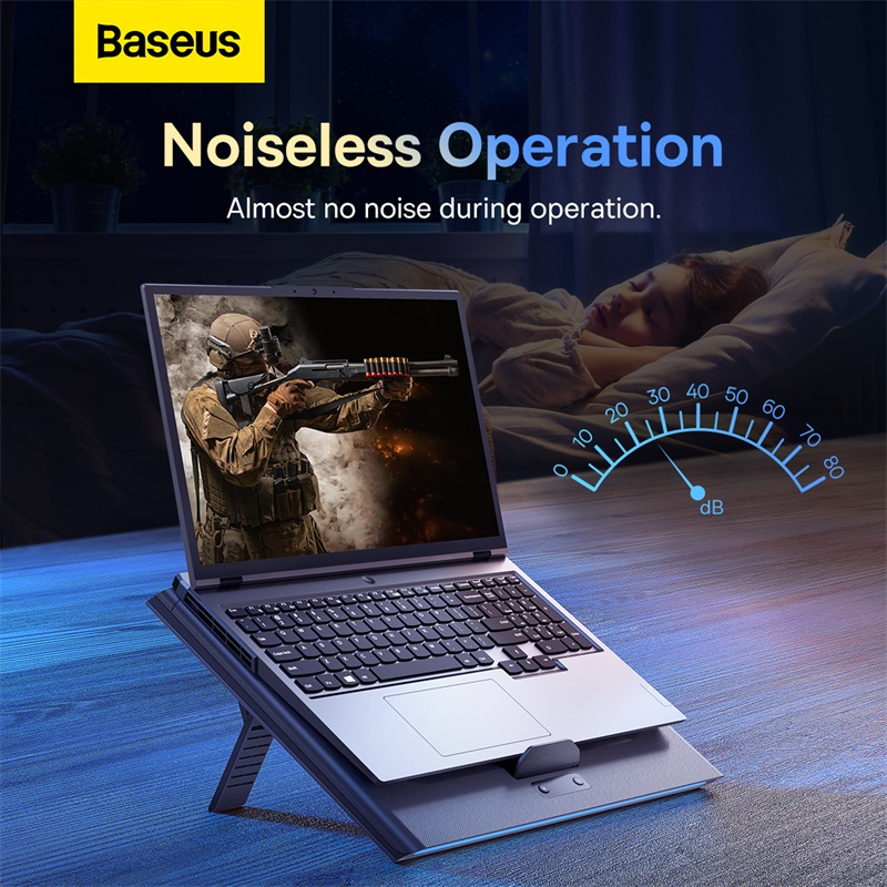 Giá Đỡ Tản Nhiệt Baseus ThermoCool Cho Laptop | 8 Mức Độ Cao, 5 Tốc Độ Quạt, Siêu Êm