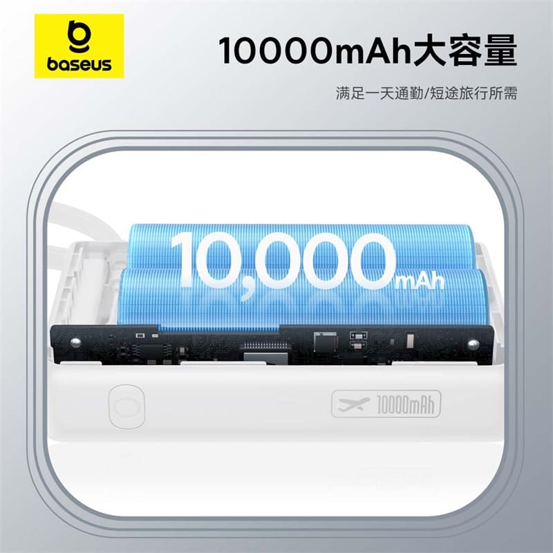 Sạc Dự Phòng Baseus EnerCore P1 10000mAh | Kèm Sẵn Cáp Type-C, Sạc Nhanh 45W
