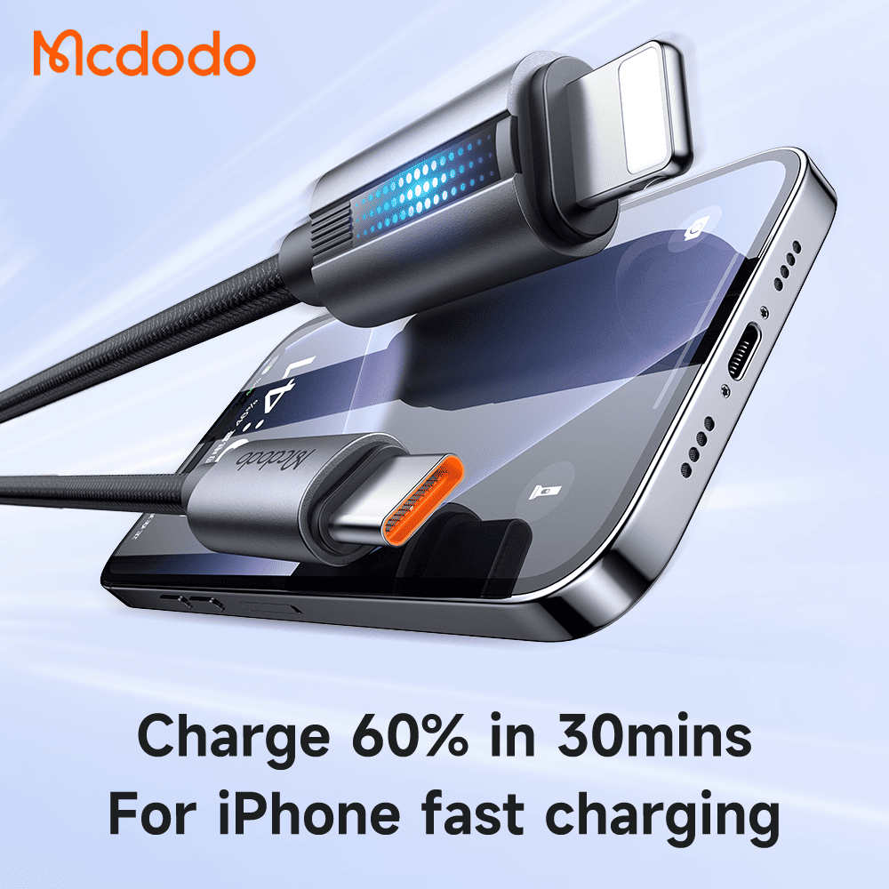 Cáp Sạc Mcdodo 36W Type-C to Ln | Sạc Siêu Nhanh Máy Tính Bảng, Có Đèn Báo