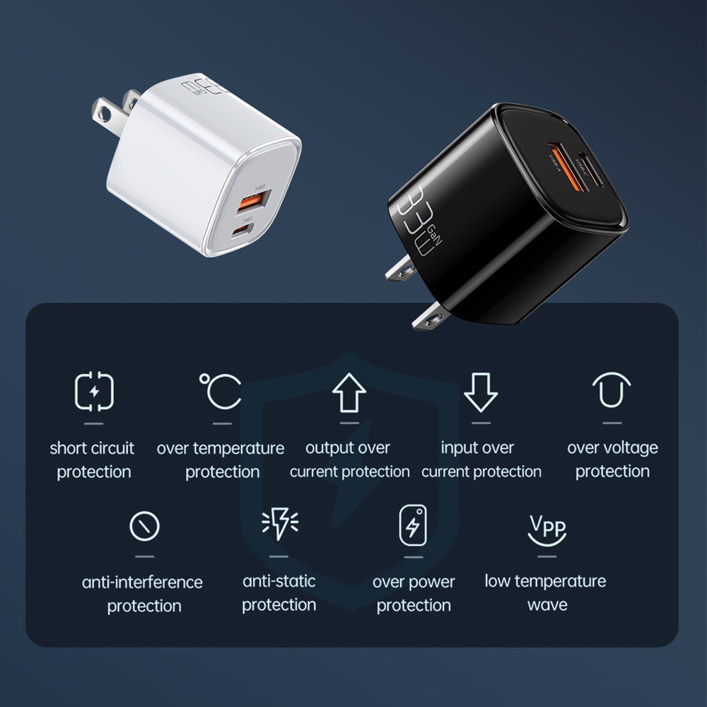 Cốc Sạc Nhanh Mcdodo Nano Series 33W PD+QC Dual Port Charger (Chân cắm dẹp US, USB  Type-C)