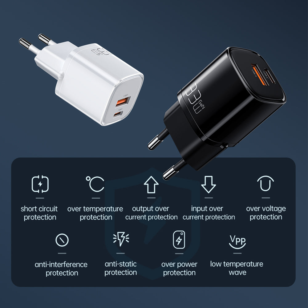 Cốc Sạc Nhanh Mcdodo Nano Series 33W PD+QC Dual Port Charger (Chân cắm tròn, Type-C + USB)