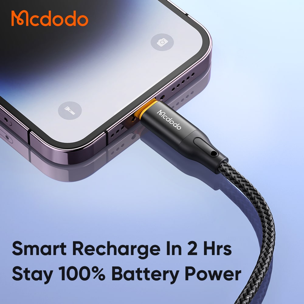 Cáp Sạc Tự Ngắt Mcdodo USB to Ln 3A | Bảo Vệ Pin, Tự Sạc Lại, Có Đèn LED Báo Sạc