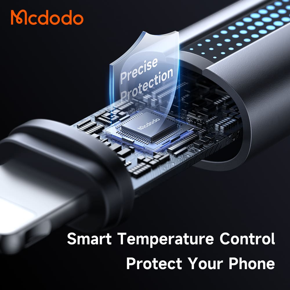 Cáp Sạc Mcdodo USB to Ln 3A | Có Đèn LED "Hơi Thở" Báo Sạc Độc Đáo, Dây Dù, Vỏ Hợp Kim